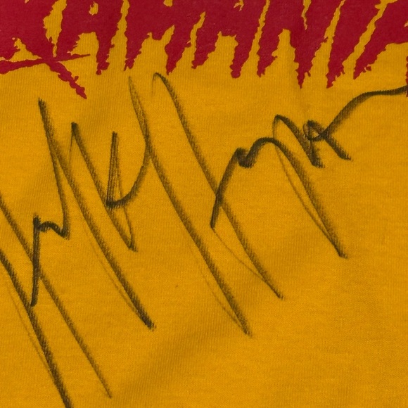 Yellow Hulkamania Tank Top signed by hulk Hogan Schwartz hologram - Picture 4 of 4